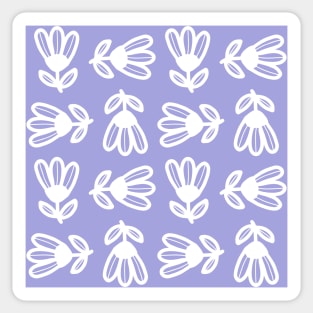 White tulip in a bed of lavender mauve Sticker